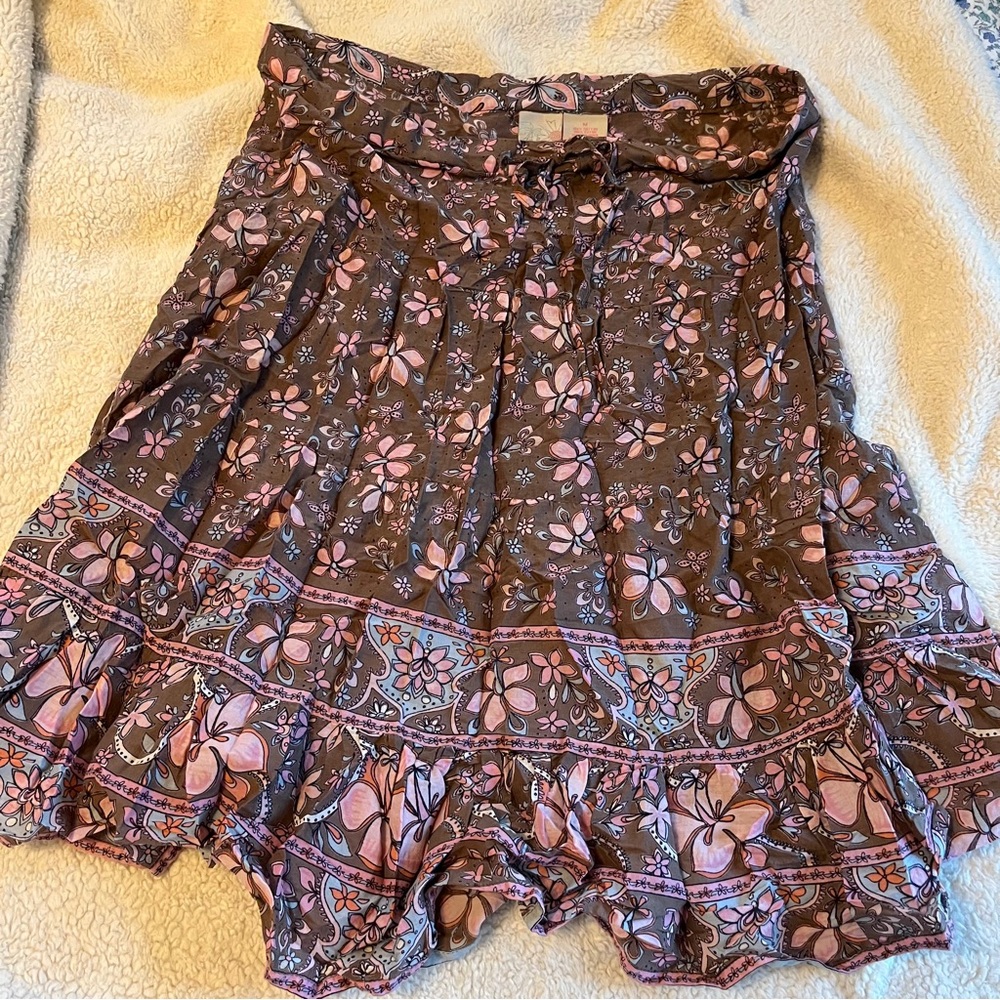 Floral Brown and Pink Women's Skirt